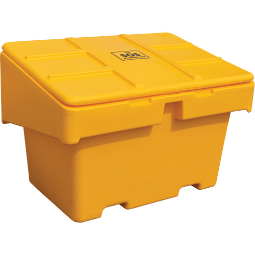 Contenants pour sel & sable SOS, Avec Moraillon, 48" x 33" x 34", 18,5 pi³, Jaune PB Rental Co. Ltd.