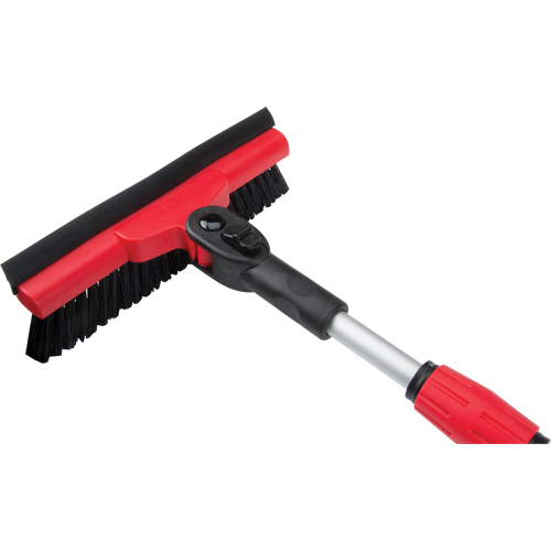 Snow Brush With Pivot Head, Telescopic, Rubber Squeegee Blade, 52" Long, Black/Red PB Rental Co. Ltd.