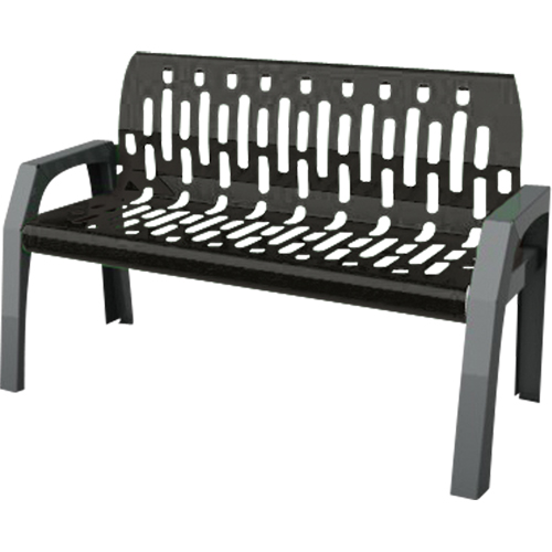 Stream Benches, Steel, 48" L x 25" W x 34" H, Black PB Rental Co. Ltd.
