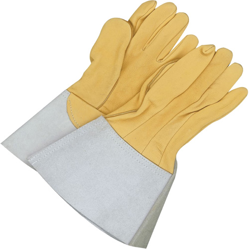 Gants de soudage &agrave; l'arc TIG en cuir de daim retourn&eacute; Gander Brand, Cuir fleur de daim, Taille 10 PB Rental Co. Ltd.