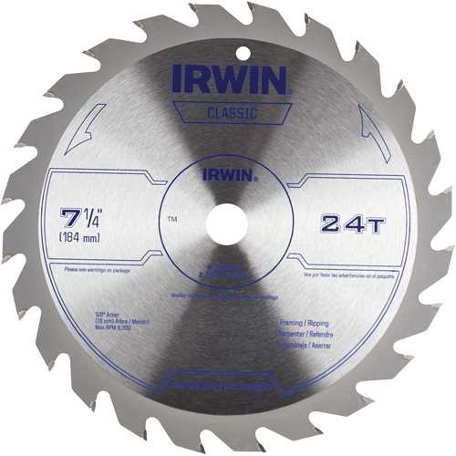Classic Series Circular Saw Blade, 7-1/4", 24 Teeth, Wood Use PB Rental Co. Ltd.