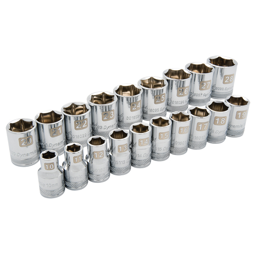 Jeu de douilles m&eacute;triques, 19 Mcx, Prise de 1/2" PB Rental Co. Ltd.