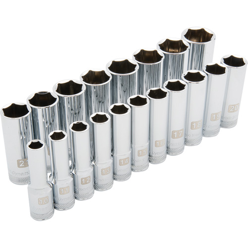 Jeu de douilles m&eacute;triques, 19 Mcx, Prise de 1/2", Profond PB Rental Co. Ltd.