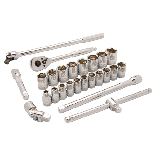 Jeu de douilles m&eacute;triques, 25 Mcx, Prise de 1/2" PB Rental Co. Ltd.