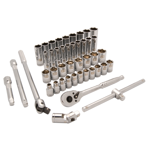 Jeu de douilles m&eacute;triques, 43 Mcx, Prise de 1/2", Profond PB Rental Co. Ltd.