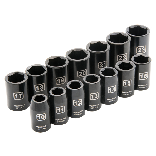 Jeu de douilles m&eacute;triques, 14 Mcx, Chocs, Prise de 1/2" PB Rental Co. Ltd.
