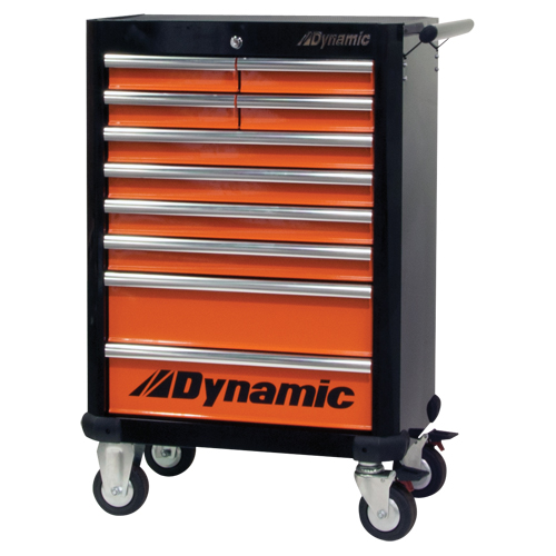 Armoire &agrave; outils mobile, 10 tiroirs, 28" la x 18" p x 43-1/4" h, Noir/Orange PB Rental Co. Ltd.