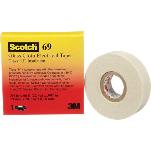Scotch&reg; Glass Cloth Tape, 19 mm (3/4") W x 20 m (66') L, 7 mils, White PB Rental Co. Ltd.