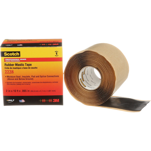Scotch&reg; Rubber Mastic Tape 2228, 50.8 mm (2") x 3 m (10'), Black PB Rental Co. Ltd.