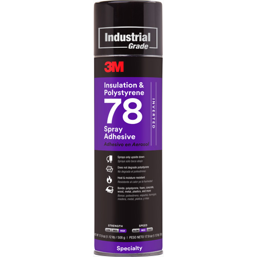 Adh&eacute;sif en a&eacute;rosol pour mousse isolante en polystyr&egrave;ne 78, 24 oz, Canette a&eacute;rosol, Transparent PB Rental Co. Ltd.