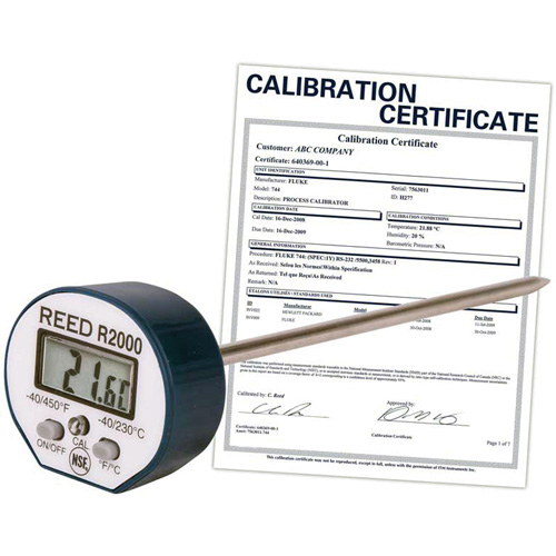 Thermometer with Calibration Certificate, Contact, Digital, -40-450°F (-40-230°C) PB Rental Co. Ltd.