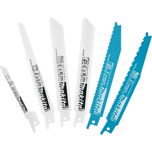 6-Piece Recipro Saw Blade Assortment Pack, Bi-Metal, 6-18 TPI, 6"/3-1/2" L x 3/4" W PB Rental Co. Ltd.