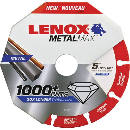 MetalMax Cut-Off Wheel, 5" x 0.05", 7/8" Arbor, Type 1, Diamond, 12200 RPM PB Rental Co. Ltd.