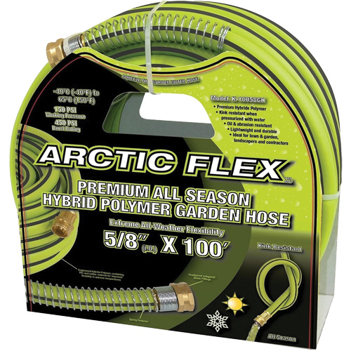 Premium Hybrid Polymer Garden Hose, PVC/Rubber, 5/8" dia. x 100' PB Rental Co. Ltd.