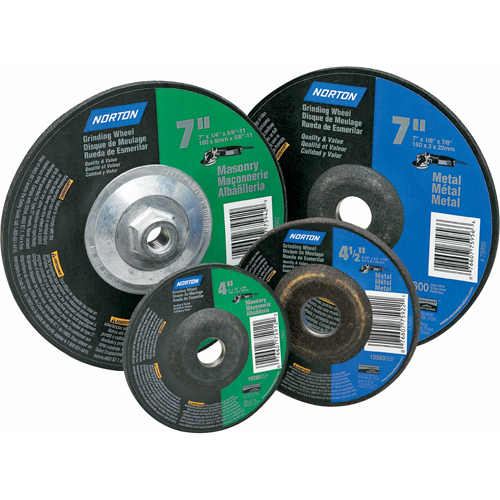 Gemini&reg; Depressed Centre Grinding Wheels, 4" x 1/4", 5/8" Arbor, Aluminum Oxide, Type 27 PB Rental Co. Ltd.