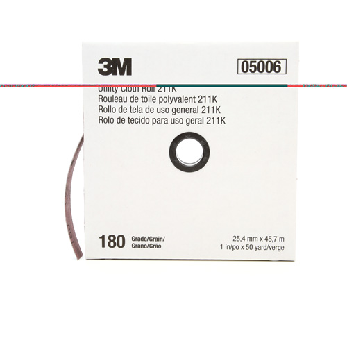 Utility Roll 211K, Aluminum Oxide, 1" W x 150' L, 180 Grit PB Rental Co. Ltd.