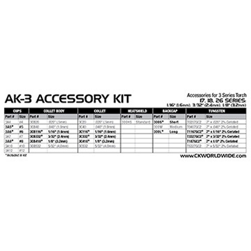 Trousses d'accessoires pour chalumeaux - S&eacute;ries WP-18, WP-18V, WP-26, WP-26V PB Rental Co. Ltd.