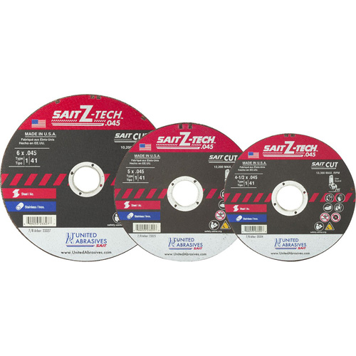 Disque de coupe Z-Tech TM, 5" x 0,045", Arbre de 7/8", Type 1, Zirconium, 12 200 Tr/min PB Rental Co. Ltd.