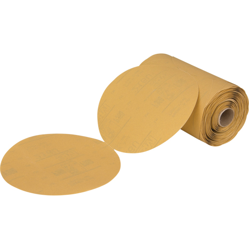 Rouleau de disques abrasifs dor&eacute;s en papier Stikit 216U, 6" dia., Grain P360, Oxyde d'aluminium PB Rental Co. Ltd.