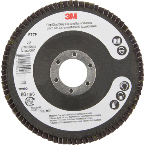 Disques &agrave; lamelles 577F, 4-1/2" x 7/8", Type 29, Grain 80, Zirconium PB Rental Co. Ltd.