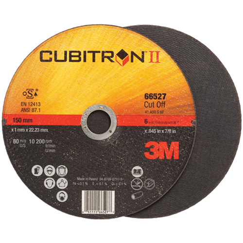 Meule &agrave; tronçonner Cubitron II, 6" x 0,045"/0,05", Arbre de 7/8", Type 27, C&eacute;ramique, 10 200 Tr/min PB Rental Co. Ltd.