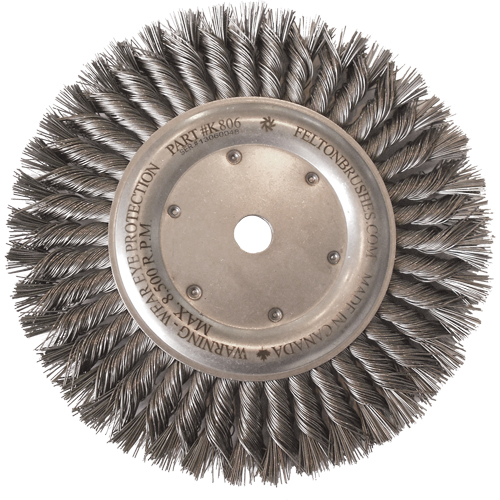 Brosses m&eacute;talliques &agrave; touret, Dia. 8", Fils 0,014", Arbre 5/8"-11, Acier PB Rental Co. Ltd.