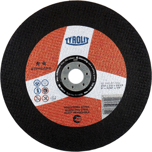 Disque de coupe INOX de premi&egrave;re qualit&eacute;, 6" x 5/64", Arbre de 7/8", Type 27, Oxyde d'aluminium, 10 200 Tr/min PB Rental Co. Ltd.