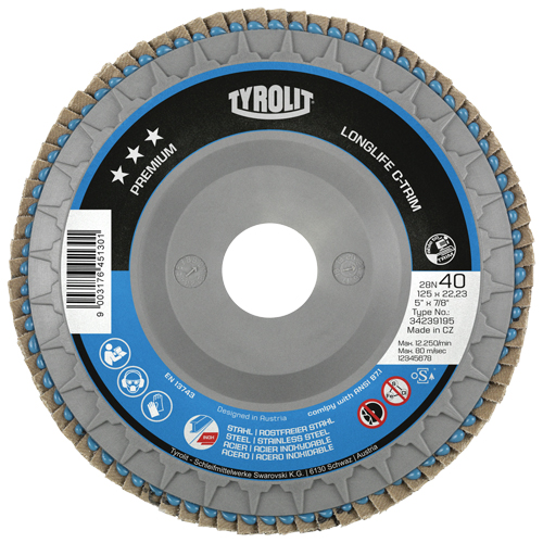 Disque &agrave; lamelles C-Trim robuste, 7" x 7/8", Type 29, Grain 40, Zirconium PB Rental Co. Ltd.