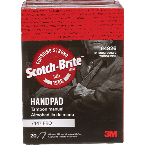 Scotch-Brite 7447 Hand Pads, Aluminum Oxide, 9" x 6", Very Fine Grit PB Rental Co. Ltd.