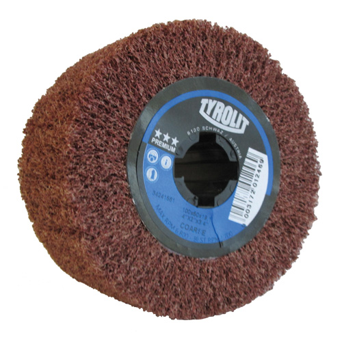 Tambour de conditionnement de surface Pro-Line, 4" dia. x 2" la, 3/4" Arbre, Grain Cors&eacute;, Oxyde d'aluminium PB Rental Co. Ltd.