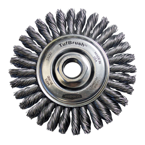 TufBrush Knot Wire Wheel Brush, 4" Dia., 0.02" Fill, 5/8"-11 Arbor, Steel PB Rental Co. Ltd.