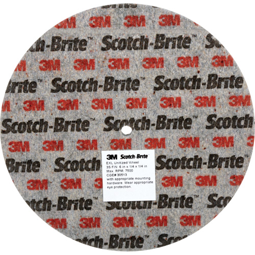 Scotch-Brite EXL Unitized Wheel, 6" x 1/4", 1/4" Arbor, Fine Grit, Silicon Carbide PB Rental Co. Ltd.