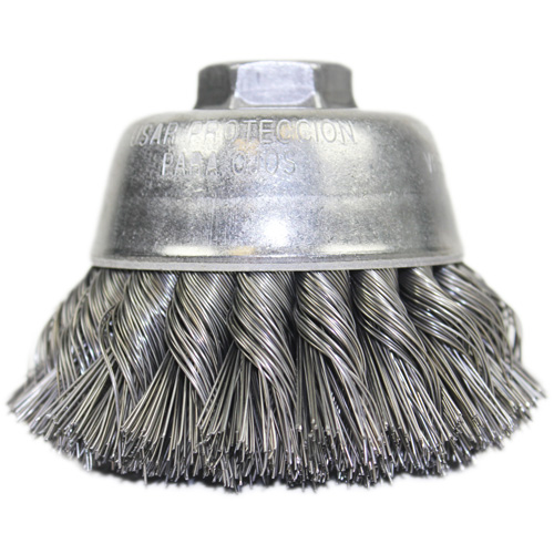 Knot Wire Cup Brush, 3-1/2" Dia. x 5/8"-11 Arbor PB Rental Co. Ltd.