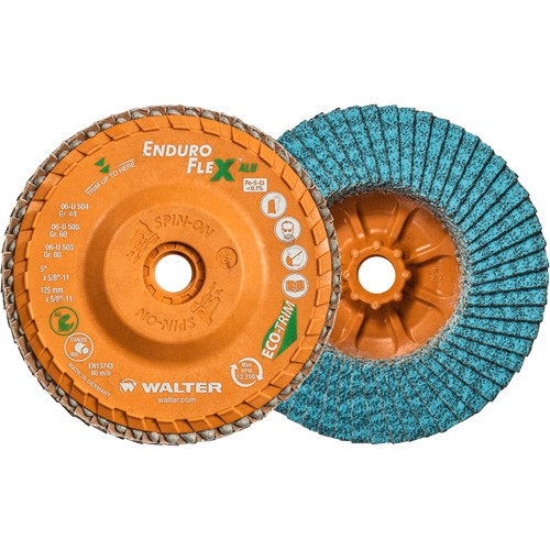 Enduro-Flex Alu Spin-On Flap Disc, 5" x 5/8"-11, Type 27, 40 Grit, Zirconia Alumina PB Rental Co. Ltd.
