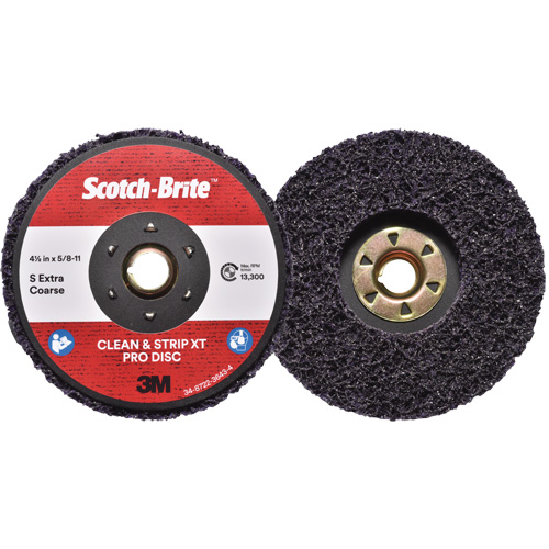 Disque  Clean and Strip  XT Pro Scotch-Brite, 4-1/2" dia., Grain Extra grossier, Carbure de silicium PB Rental Co. Ltd.