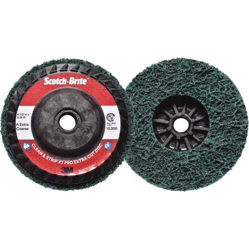 Disque extra coupe  Clean and Strip  XT Pro Scotch-Brite, 4-1/2" dia., Grain Extra grossier, Oxyde d'aluminium PB Rental Co. Ltd.