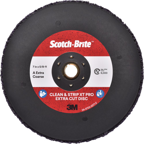 Disque extra coupe  Clean and Strip  XT Pro Scotch-Brite, 7" dia., Grain Extra grossier, Oxyde d'aluminium PB Rental Co. Ltd.