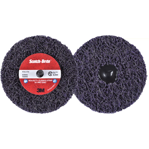 Disque  Clean and Strip  XT Pro Roloc Scotch-Brite, 4" dia., Grain Extra grossier, Carbure de silicium PB Rental Co. Ltd.