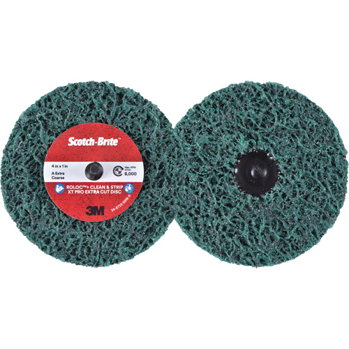 Disque extra coupe  Clean and Strip  XT Pro Roloc Scotch-Brite, 4" dia., Grain Extra grossier, Oxyde d'aluminium PB Rental Co. Ltd.