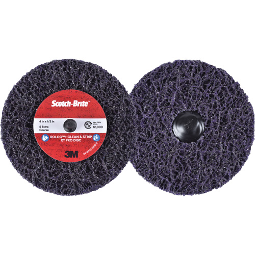 Scotch-Brite Roloc+ Clean & Strip XT Pro Disc, 4" Dia., Extra Coarse Grit, Silicon Carbide PB Rental Co. Ltd.