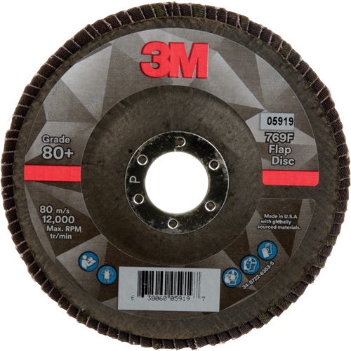 Disque &agrave; lamelles &agrave; changement rapide 769F, 5" x 7/8", Type 27, Grain 80+, C&eacute;ramique PB Rental Co. Ltd.