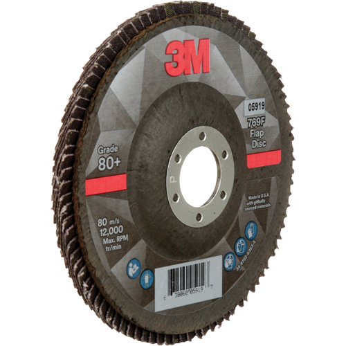 Disque &agrave; lamelles &agrave; changement rapide 769F, 5" x 7/8", Type 27, Grain 80+, C&eacute;ramique PB Rental Co. Ltd.