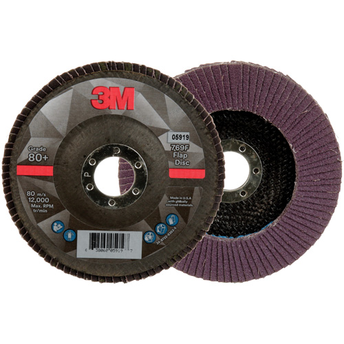 Disque &agrave; lamelles &agrave; changement rapide 769F, 5" x 7/8", Type 27, Grain 80+, C&eacute;ramique PB Rental Co. Ltd.
