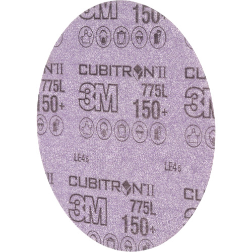 Disque de ponçage avec support en pellicule s&eacute;rie 775L Cubitron II Hookit, dia 6", Grain 150+, C&eacute;ramique, 3 mils PB Rental Co. Ltd.