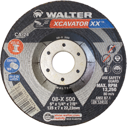 Xcavator XX Grinding Wheel, 5" x 1/4", 7/8" Arbor, Ceramic, Type 27 PB Rental Co. Ltd.