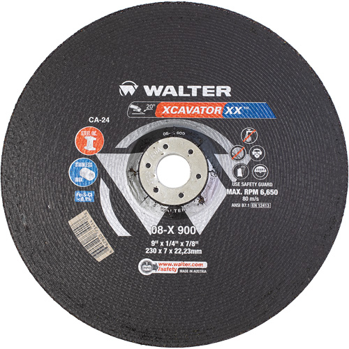 Xcavator XX Grinding Wheel, 9" x 1/4", 7/8" Arbor, Ceramic, Type 27 PB Rental Co. Ltd.