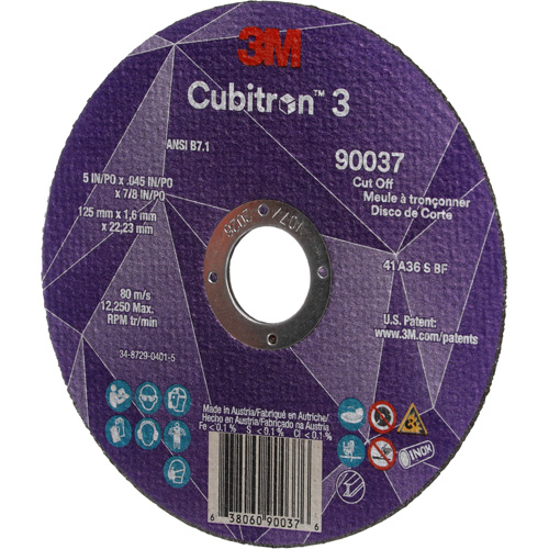 Cubitron 3 Cut-Off Wheel, 5" x 0.045", 7/8" Arbor, Type 1, Ceramic, 12250 RPM PB Rental Co. Ltd.