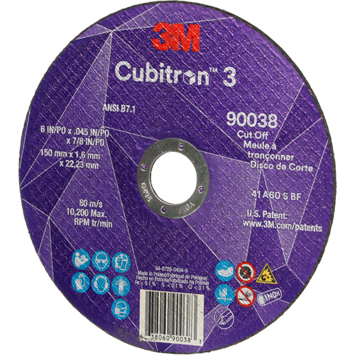 Cubitron 3 Cut-Off Wheel, 6" x 0.045", Type T27, Ceramic, 10200 RPM PB Rental Co. Ltd.