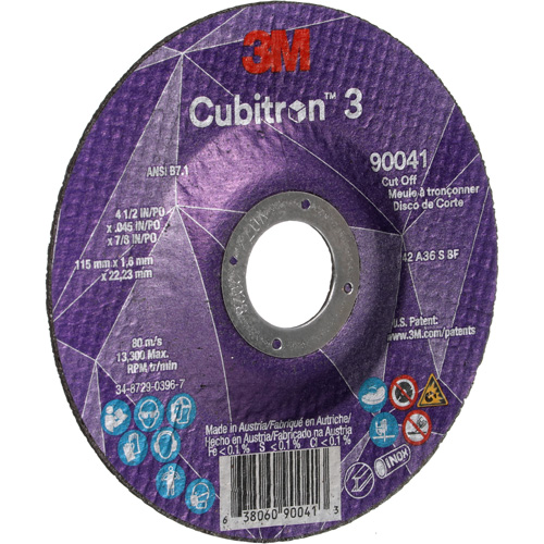 Cubitron 3 Cut-Off Wheel, 4-1/2" x 0.045", 7/8" Arbor, Type T27, Ceramic, 13300 RPM PB Rental Co. Ltd.