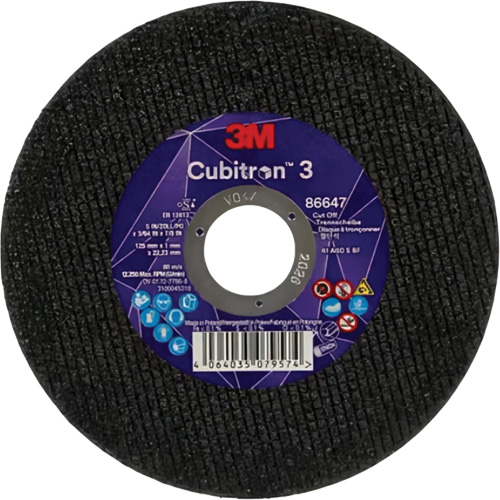 Disque de coupe Cubitron 3, 5" x 9/32", Arbre de 3/8", Type 41 PB Rental Co. Ltd.
